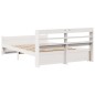 vidaXL Giroletto con Testiera senza Materasso Bianco 140x190 cm vidaXL Giroletto con Testiera senza Materasso Bianco 140x190 cm