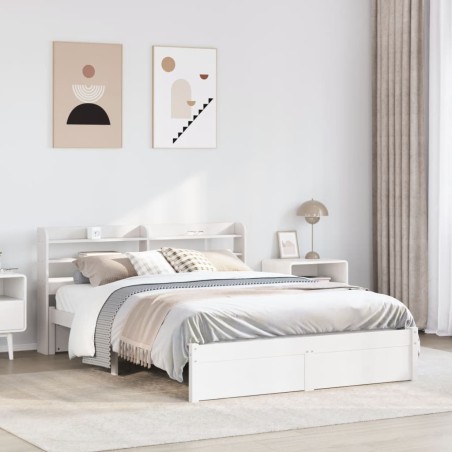 vidaXL Giroletto con Testiera senza Materasso Bianco 160x200 cm