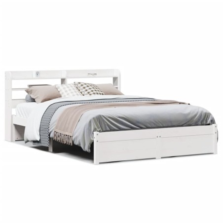 vidaXL Giroletto con Testiera senza Materasso Bianco 160x200 cm