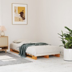 vidaXL Letto Pallet Marrone Cera 90x200 cm in Legno Massello di Pino