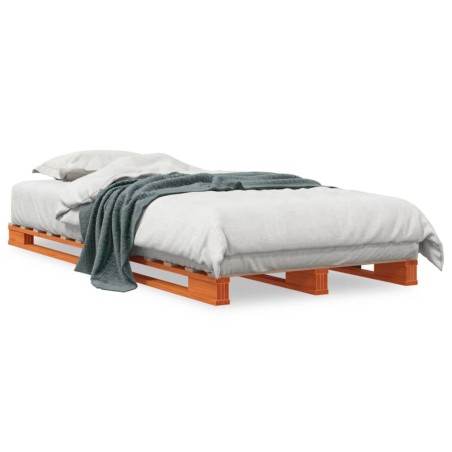 vidaXL Letto Pallet Marrone Cera 90x200 cm in Legno Massello di Pino