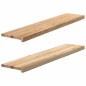 vidaXL Gradini 2 pz 120x25x2 cm in Rovere Massello Non Trattato