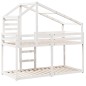 vidaXL Letto a Castello con Tetto Bianco 80x200 cm Legno Massello Pino vidaXL Letto a Castello con Tetto Bianco 80x200 cm Legno Massello Pino