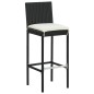 vidaXL Sgabelli da Bar con Cuscini 4 pz Neri in Polyrattan vidaXL Sgabelli da Bar con Cuscini 4 pz Neri in Polyrattan