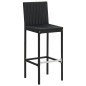 vidaXL Sgabelli da Bar con Cuscini 4 pz Neri in Polyrattan vidaXL Sgabelli da Bar con Cuscini 4 pz Neri in Polyrattan