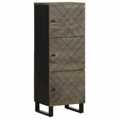 vidaXL Credenza Nera 40x33x110 cm in Legno Massello di Mango