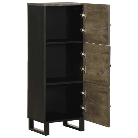 vidaXL Credenza Nera 40x33x110 cm in Legno Massello di Mango