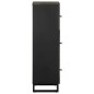 vidaXL Credenza Nera 40x33x110 cm in Legno Massello di Mango