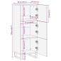 vidaXL Credenza Nera 40x33x110 cm in Legno Massello di Mango