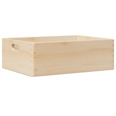 vidaXL Scatola in Legno con Manici 40x30x13 cm Legno Massello di Pino