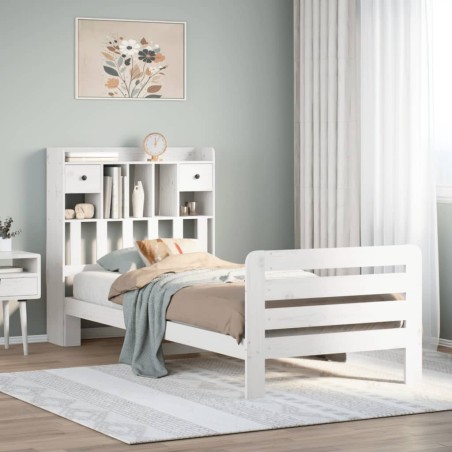 vidaXL Letto Libreria senza Materasso Bianco 100x200 cm Legno di Pino