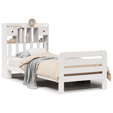 vidaXL Letto Libreria senza Materasso Bianco 100x200 cm Legno di Pino