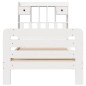 vidaXL Letto Libreria senza Materasso Bianco 100x200 cm Legno di Pino vidaXL Letto Libreria senza Materasso Bianco 100x200 cm Legno di Pino