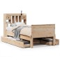 vidaXL Giroletto con Libreria senza Materasso 75x190 cm in Legno Pino