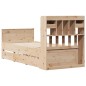 vidaXL Giroletto con Libreria senza Materasso 75x190 cm in Legno Pino