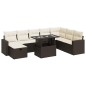 vidaXL Set Divani da Giardino 9pz con Cuscini Marrone in Polyrattan vidaXL Set Divani da Giardino 9pz con Cuscini Marrone in Polyrattan