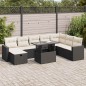 vidaXL Set Divani da Giardino 9 pz con Cuscini Nero in Polyrattan vidaXL Set Divani da Giardino 9 pz con Cuscini Nero in Polyrattan