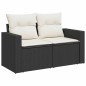 vidaXL Set Divani da Giardino 9 pz con Cuscini Nero in Polyrattan vidaXL Set Divani da Giardino 9 pz con Cuscini Nero in Polyrattan