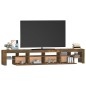 Mobile Porta TV con Luci LED Rovere Fumo 230x36,5x40 cm Mobile Porta TV con Luci LED Rovere Fumo 230x36,5x40 cm