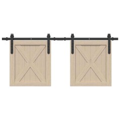 vidaXL Kit Anta Scorrevole per Armadio 122 cm in Acciaio al Carbonio