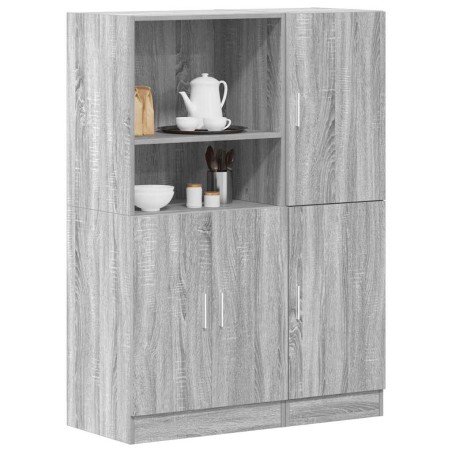 vidaXL Set di Mobili da Cucina 2 pz Grigio Sonoma in Truciolato