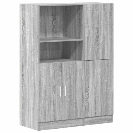 vidaXL Set di Mobili da Cucina 2 pz Grigio Sonoma in Truciolato
