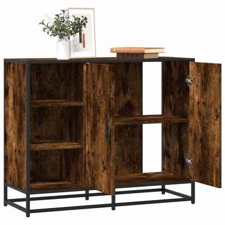 vidaXL Credenza Rovere Fumo 92x35x76 cm in Legno Multistrato