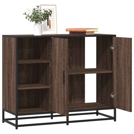 vidaXL Credenza Rovere Marrone 92x35x76 cm in Legno Multistrato
