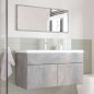 vidaXL Set Mobili da Bagno 3 pz Grigio Cemento in Legno Multistrato vidaXL Set Mobili da Bagno 3 pz Grigio Cemento in Legno Multistrato