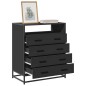 vidaXL Cassettiera Nera 70x41x83,5 cm in Legno Multistrato vidaXL Cassettiera Nera 70x41x83,5 cm in Legno Multistrato