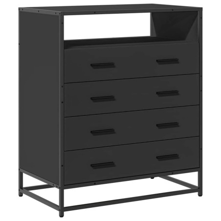 vidaXL Cassettiera Nera 70x41x83,5 cm in Legno Multistrato