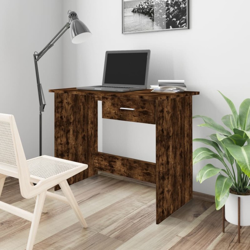 Scrivania Rovere Fumo 100x50x76 cm in Legno Multistrato Scrivania Rovere Fumo 100x50x76 cm in Legno Multistrato
