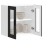 vidaXL Pensile da Cucina con Porta in Vetro Porto Nero vidaXL Pensile da Cucina con Porta in Vetro Porto Nero