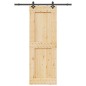 vidaXL Porta Scorrevole con Set Hardware 80x210 cm Legno Massello Pino vidaXL Porta Scorrevole con Set Hardware 80x210 cm Legno Massello Pino