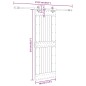 vidaXL Porta Scorrevole con Set Hardware 80x210 cm Legno Massello Pino