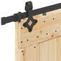 vidaXL Porta Scorrevole con Set Hardware 90x210 cm Legno Massello Pino