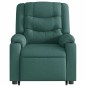 vidaXL Poltrona Alzapersona Massaggiante Verde Scuro in Tessuto