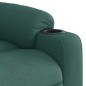 vidaXL Poltrona Alzapersona Massaggiante Verde Scuro in Tessuto