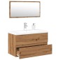 vidaXL Set Mobili da Bagno Rovere Artigianale Legno Multistrato vidaXL Set Mobili da Bagno Rovere Artigianale Legno Multistrato