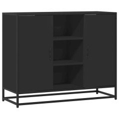 vidaXL Credenza Nera 92x35x76 cm in Legno Multistrato