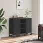 vidaXL Credenza Nera 92x35x76 cm in Legno Multistrato vidaXL Credenza Nera 92x35x76 cm in Legno Multistrato