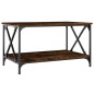 Tavolino Rovere Fumo 80x50x45 cm in Legno Multistrato e Ferro Tavolino Rovere Fumo 80x50x45 cm in Legno Multistrato e Ferro