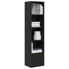 vidaXL Libreria Rovere Nero 31x24x127 cm in Legno Multistrato