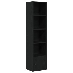 vidaXL Libreria Rovere Nero 31x24x127 cm in Legno Multistrato
