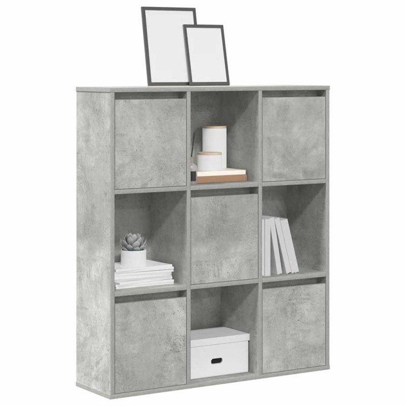 vidaXL Libreria Grigio Cemento 89x24x101,5 cm in Legno Multistrato