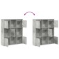 vidaXL Libreria Grigio Cemento 89x24x101,5 cm in Legno Multistrato