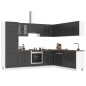 vidaXL Set Mobili da Cucina 14 pz Kalmar Neri Legno Multistrato vidaXL Set Mobili da Cucina 14 pz Kalmar Neri Legno Multistrato
