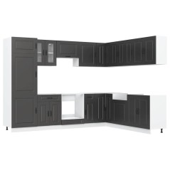 vidaXL Set Mobili da Cucina 14 pz Kalmar Neri Legno Multistrato
