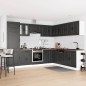 vidaXL Set Mobili da Cucina 14 pz Kalmar Neri Legno Multistrato vidaXL Set Mobili da Cucina 14 pz Kalmar Neri Legno Multistrato