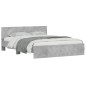 vidaXL Giroletto con Testiera Grigio Cemento 140x190 cm